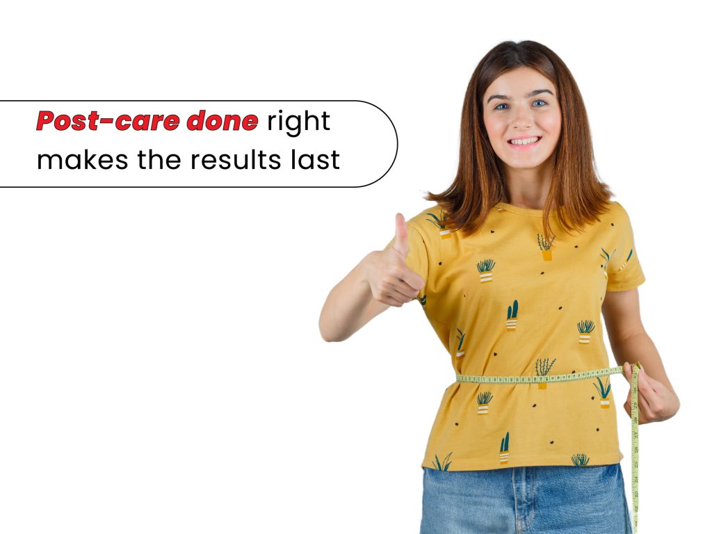 Post-treatment care tips for maintaining long-lasting slimming and weight loss results at a professional clinic.